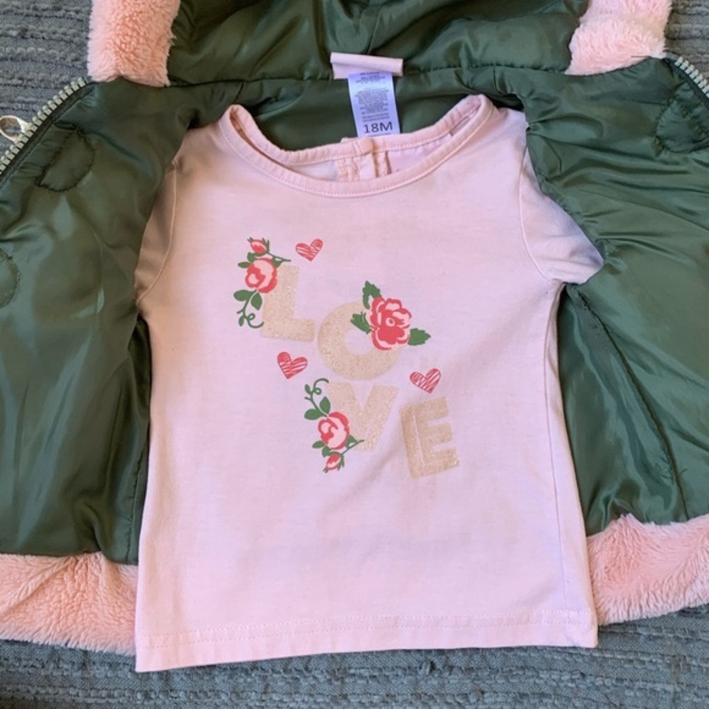 LITTLE LASS puffer vest w/ long sleeve t-short 18M - Picture 2 of 8